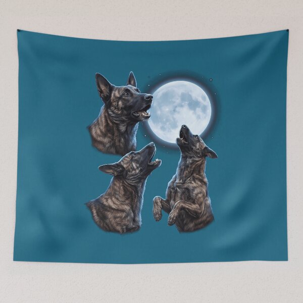 Item preview, Dutch Shepherd Howling Moon Art Dog Owner  designed and sold by TynleeRuggles.
