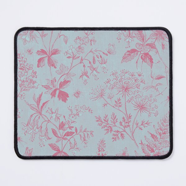 Item preview, Pink Botanical Silhouette Pattern – Wildflower Line Art Print designed and sold by FawnFeatherCo.