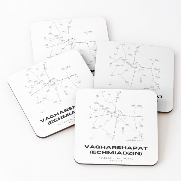 Item preview, Vagharshapat (Echmiadzin) Armenia Minimalist City Map | Black & White Street Map Print designed and sold by RM-Journey.
