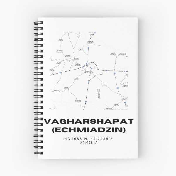 Item preview, Vagharshapat (Echmiadzin) Armenia Minimalist City Map | Black & White Street Map Print designed and sold by RM-Journey.