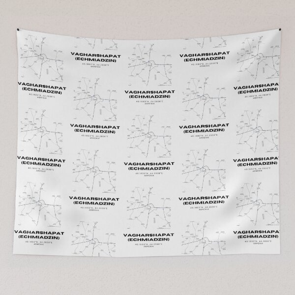 Item preview, Vagharshapat (Echmiadzin) Armenia Minimalist City Map | Black & White Street Map Print designed and sold by RM-Journey.