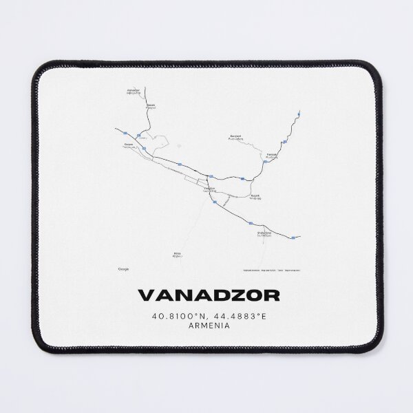 Item preview, Vanadzor Armenia Minimalist City Map | Black & White Street Map Print designed and sold by RM-Journey.