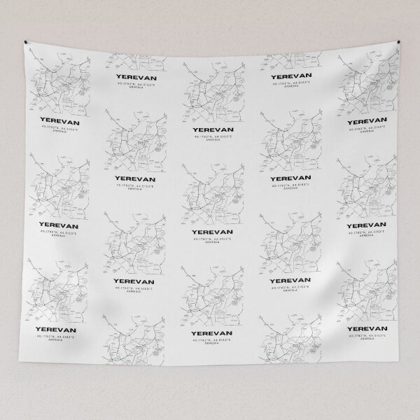 Item preview, Yerevan Armenia Minimalist City Map | Black & White Street Map Print designed and sold by RM-Journey.