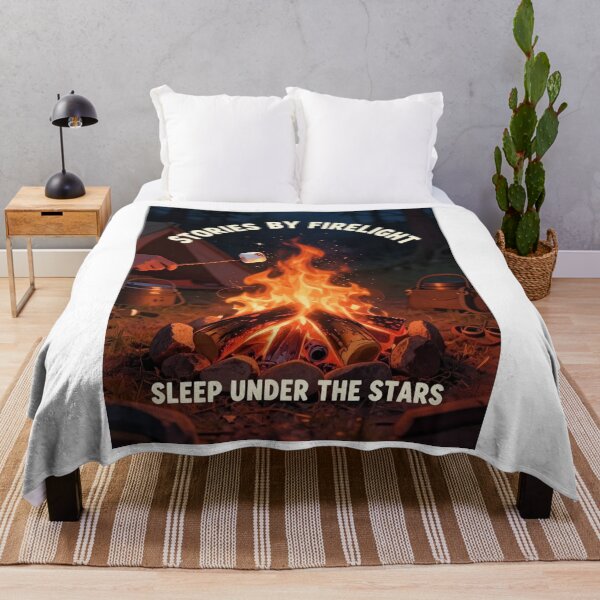 Item preview, Camping Sticker: Stories by Firelight Under the Stars designed and sold by FestivityFinds.