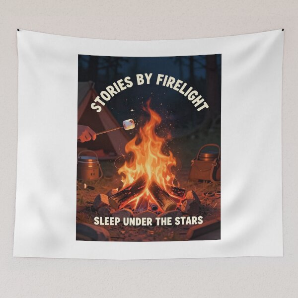 Item preview, Camping Sticker: Stories by Firelight Under the Stars designed and sold by FestivityFinds.
