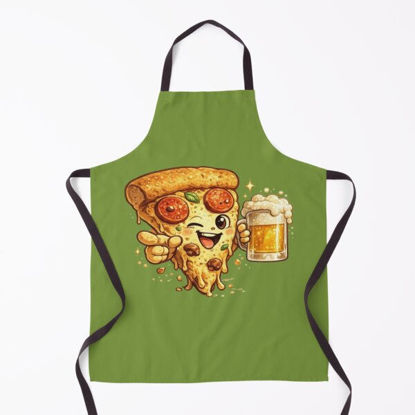 Item preview, Funny Pizza and Beer Mascot winking Slice and Mug designed and sold by Northern Glow Art.