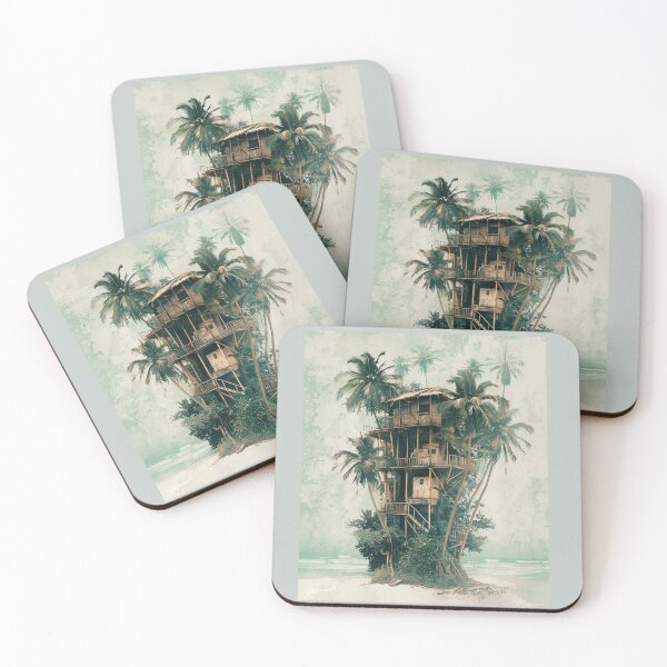 Item preview,  Tropical Beach Treehouse B1 designed and sold by CrumbBumStudio.