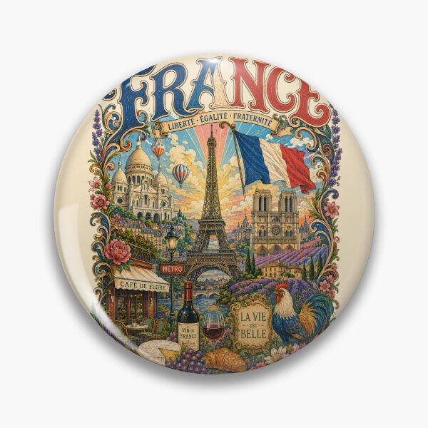 Item preview, France Paris La Vie Est Belle Vintage Travel Poster designed and sold by Skyrocketz.