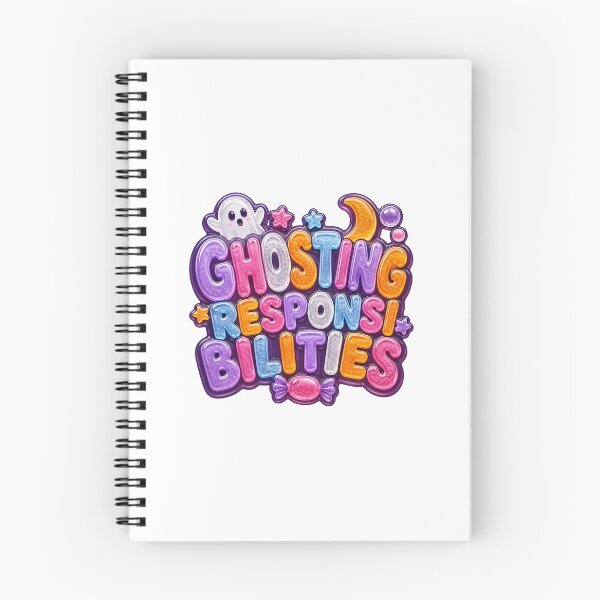 Item preview, Ghosting Responsibilities Funny Halloween Sticker | Cute Gummy Ghost Typography | Y2K Spooky Season Design designed and sold by DonnaByPT.