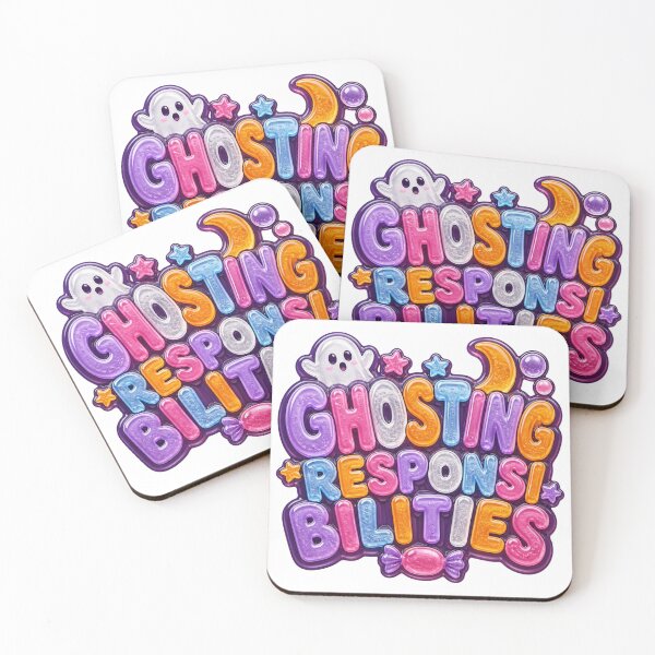 Item preview, Ghosting Responsibilities Funny Halloween Sticker | Cute Gummy Ghost Typography | Y2K Spooky Season Design designed and sold by DonnaByPT.