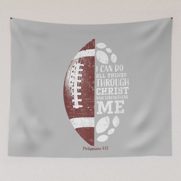 Item preview, Christian Football Philippians 4 13 Religious Verse Faith designed and sold by mjohnson9.