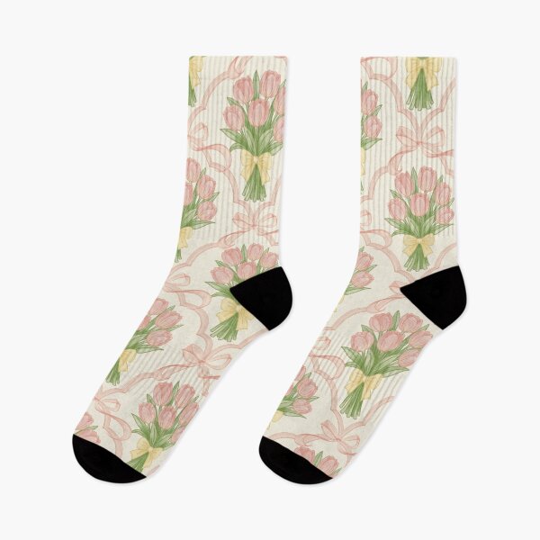 Item preview, Pink Tulip Bouquet Ribbon Pattern designed and sold by socreatively.