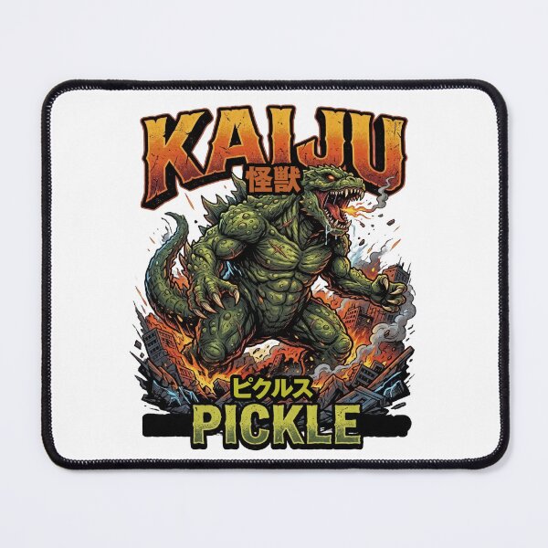 Item preview, Pickles Turned into a Monster – Giant Kaiju Pickle Destroying the City designed and sold by LOVEARTDESIGN.