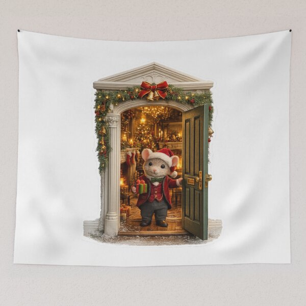 Item preview, Christmas Mouse Door | Secret Holiday Home Sticker designed and sold by GSizzle1.