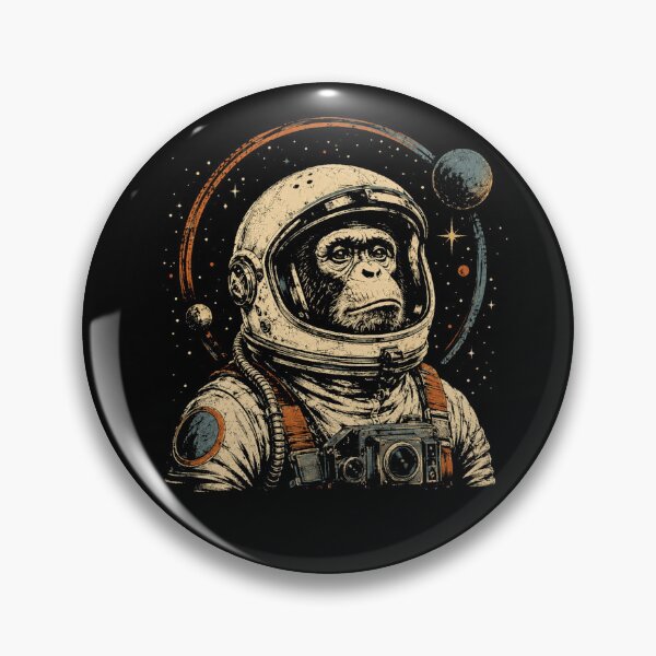 Item preview, Retro Chimpanzee Astronaut Exploring The Cosmic  designed and sold by Moizento.