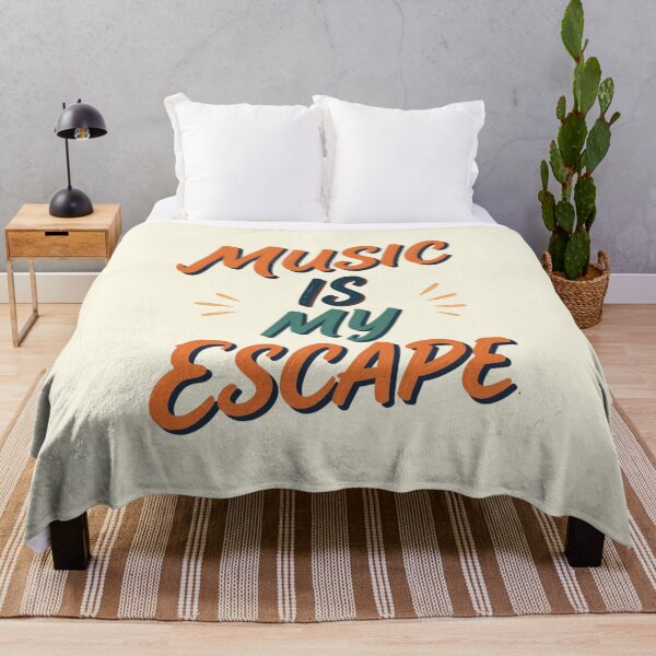 Item preview, Music Is My Escape Retro Vintage Typography Music Lover T-Shirt designed and sold by FestivityFinds.