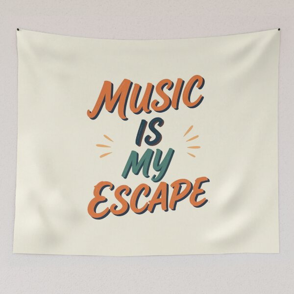 Item preview, Music Is My Escape Retro Vintage Typography Music Lover T-Shirt designed and sold by FestivityFinds.