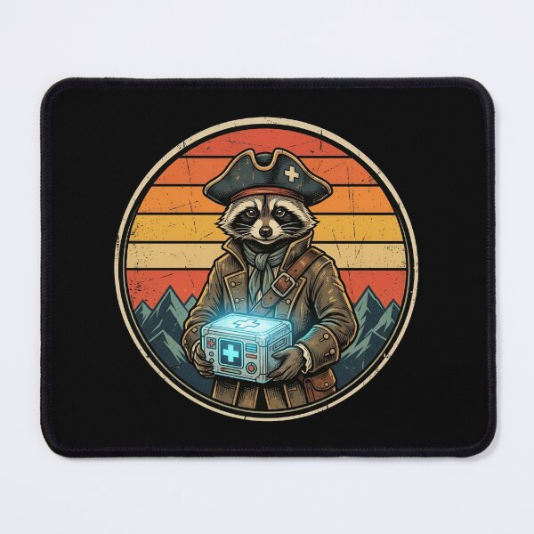 Item preview, Retro Space Pirate Doctor Raccoon Vintage Badge designed and sold by DuckOddity.
