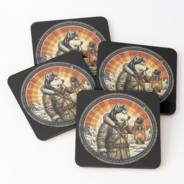 Item preview, Retro Arctic Explorer Husky Vintage Badge designed and sold by DuckOddity.