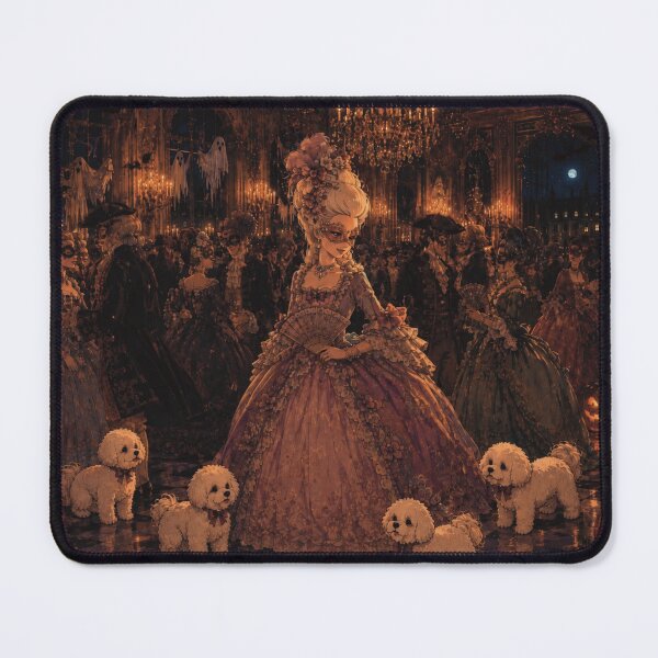 Item preview, Marie Antoinette Spooky Gothic Masquerade Ball with Bichon Frise Dogs designed and sold by CaseyMichelleArt.