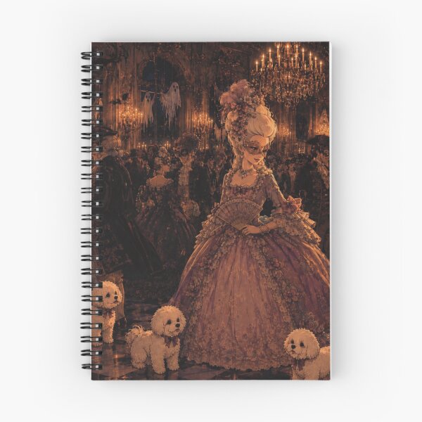 Item preview, Marie Antoinette Spooky Gothic Masquerade Ball with Bichon Frise Dogs designed and sold by CaseyMichelleArt.