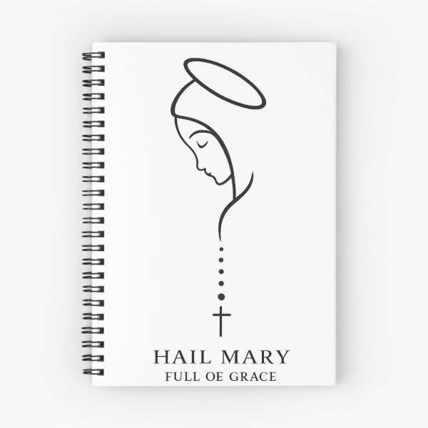 Item preview, Hail Mary Full of Grace Minimalist Rosary Art designed and sold by KireVeronica.