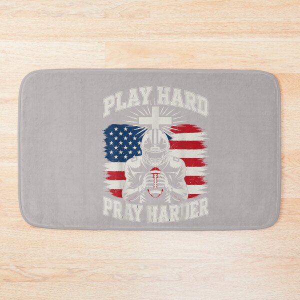 Item preview, Christian Football Play Hard Pray Harder American Flag designed and sold by mjohnson9.