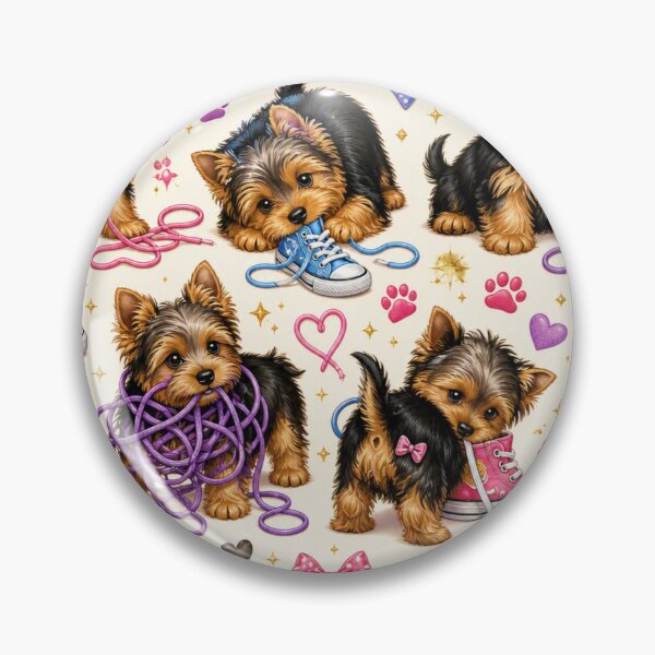Item preview, Naughty Yorkshire Terriers Playing with Shoes designed and sold by Wags & Tails.