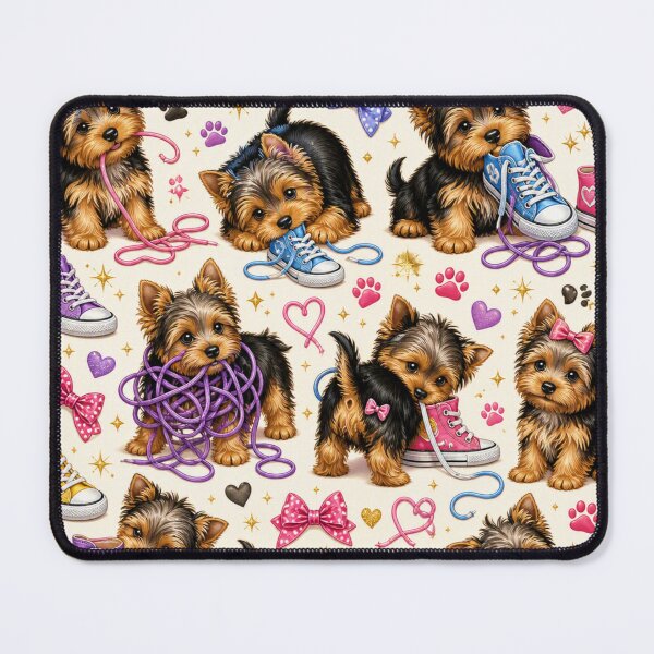 Item preview, Naughty Yorkshire Terriers Playing with Shoes designed and sold by Wags & Tails.