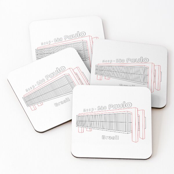 Item preview, Masp Sao Paulo Brasil - Red Structure Line Art Modern Museum designed and sold by City Tour Collection.