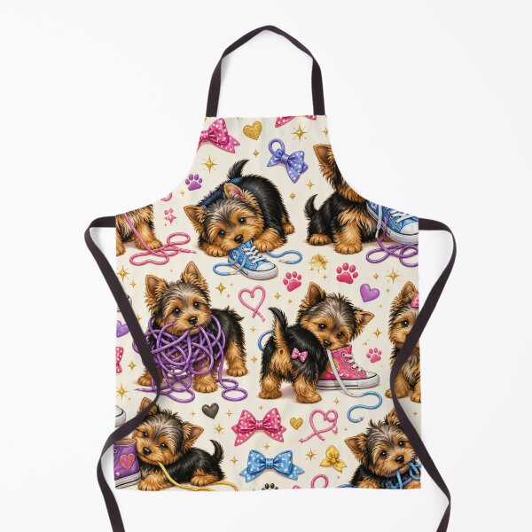 Item preview, Naughty Yorkshire Terriers Playing with Shoes designed and sold by Wags & Tails.