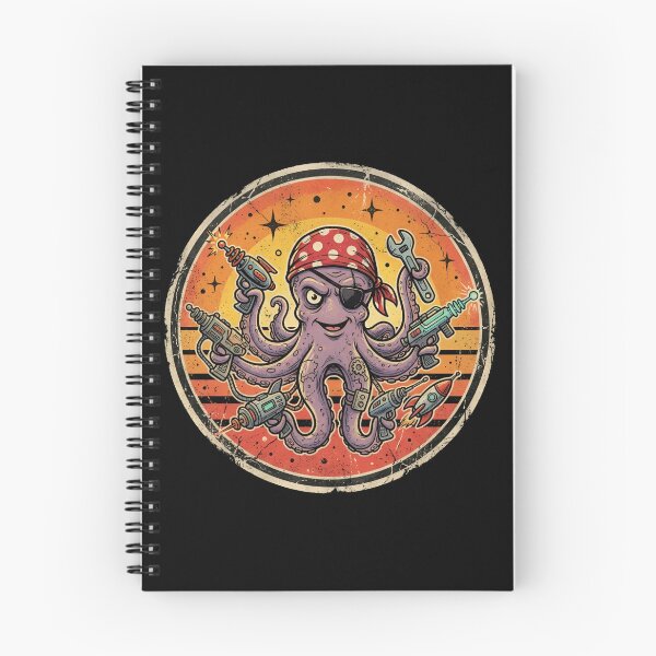 Item preview, Retro Sci-Fi Pirate Octopus Vintage Badge designed and sold by DuckOddity.