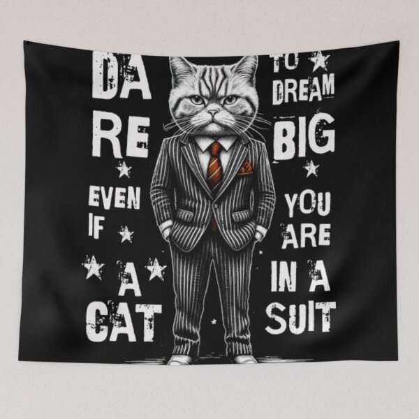 Item preview, Dare To Dream Big - Cat In A Suit Funny Corporate Business Art designed and sold by GenZFashion000.