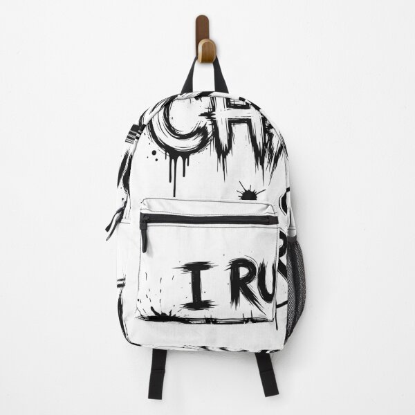 Item preview, I Run on Chaos & Curiosity - Grunge Typographic Design designed and sold by LockjowArt.