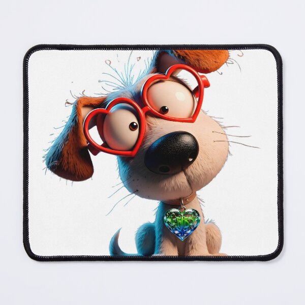 Item preview, Cute puppy with 3D style heart glasses designed and sold by Drindumentaria.