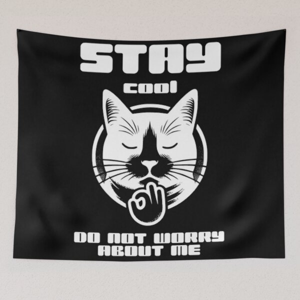 Item preview, Stay Cool Do Not Worry About Me - Funny Chill Cat OK Hand Signal designed and sold by GenZFashion000.