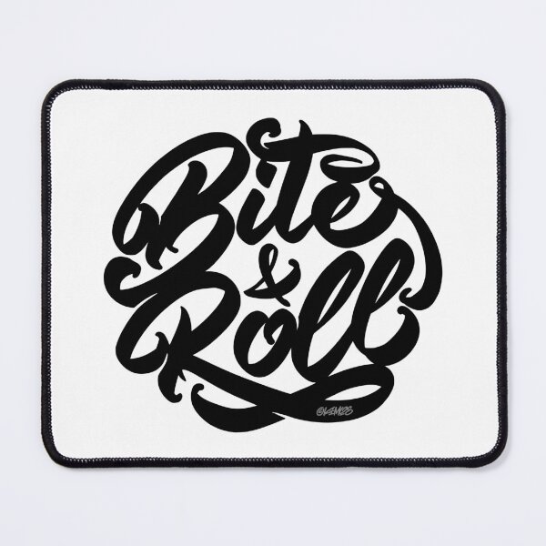 Item preview, Bite & Roll Bold Typography Lettering Foodie Streetwear Badge designed and sold by Kimos Creative Store.