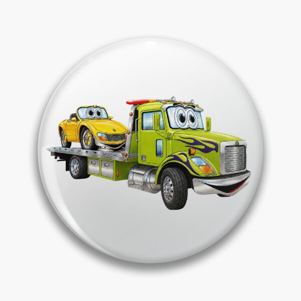 Artikelvorschau, Cartoon eines grünen Autotransporters entworfen und verkauft von Scott Hayes.