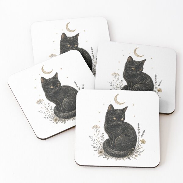 Item preview, Black Cat, Crescent Moon. designed and sold by T shirts Collective.