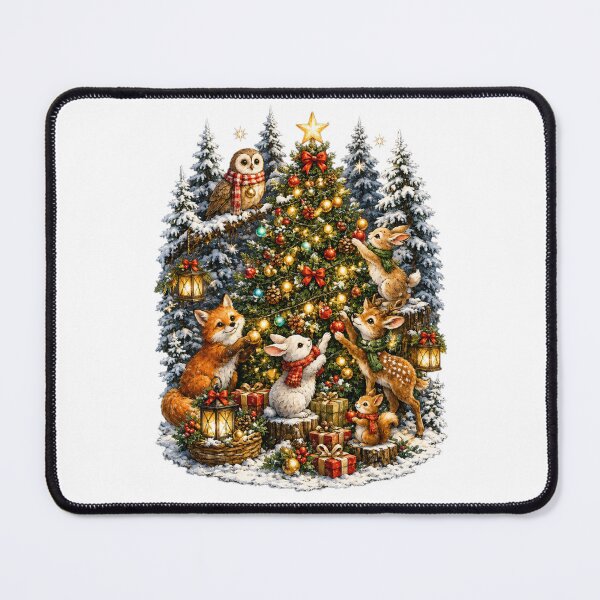 Item preview, Christmas Woodland Animals | Christmas Tree Forest | Owl Fox Bunny Deer | Festive Winter Wildlife | Woodland Christmas | Cozy Holiday Animals designed and sold by MrDev.