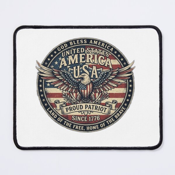 Item preview, American Patriot Eagle Vintage US Flag 1776 designed and sold by UniversalHouse.