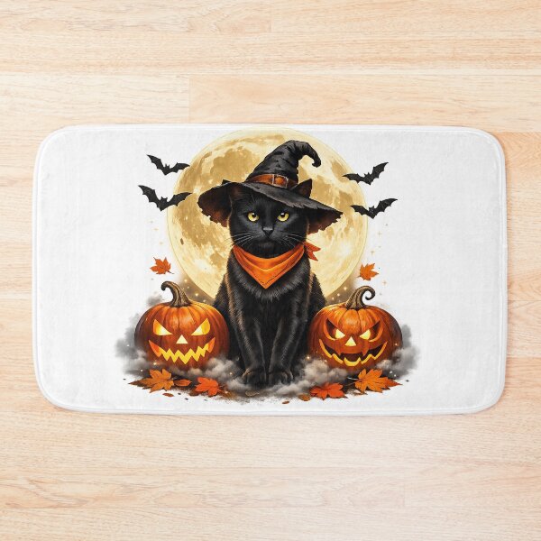 Item preview, Halloween which cat with jack o lanterns. designed and sold by T shirts Collective.