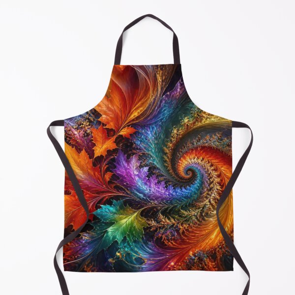 Item preview, Vibrant Colorful Autumn Fractal Leaf Swirl designed and sold by Harmonic_Layers.