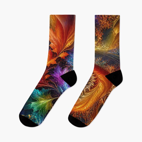 Item preview, Vibrant Colorful Autumn Fractal Leaf Swirl designed and sold by Harmonic_Layers.