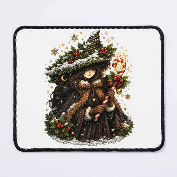 Item preview, Winter Solstice Christmas Witch | Magical Holiday Witch | Enchanted Christmas Fantasy | Candy Cane Witch designed and sold by MrDev.