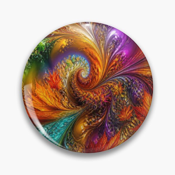 Item preview, Psychedelic Kaleidoscope Autumn Fractal Leaf designed and sold by Harmonic_Layers.