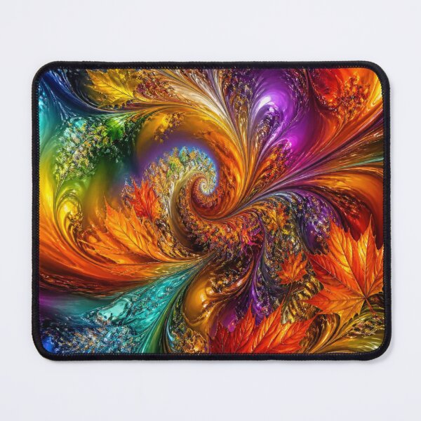 Item preview, Psychedelic Kaleidoscope Autumn Fractal Leaf designed and sold by Harmonic_Layers.