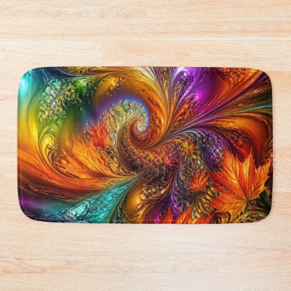 Item preview, Psychedelic Kaleidoscope Autumn Fractal Leaf designed and sold by Harmonic_Layers.