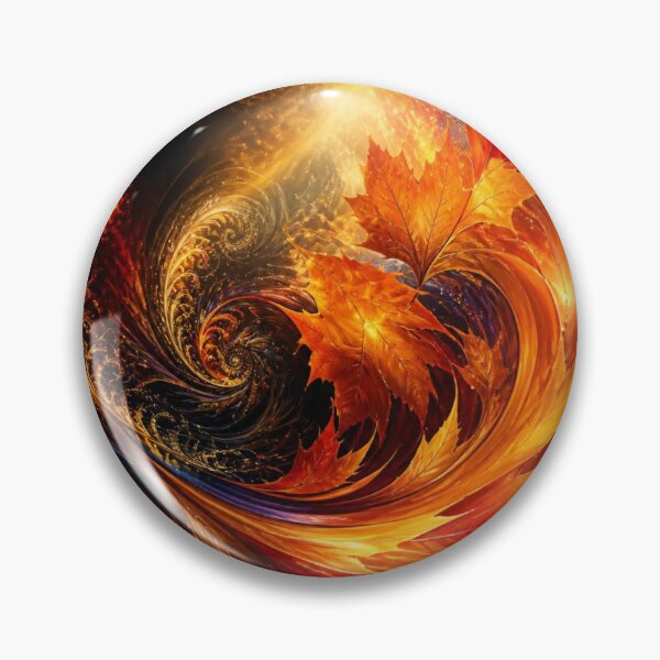 Item preview, Glowing Autumn Amber Leaf Swirl designed and sold by Harmonic_Layers.