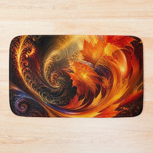 Item preview, Glowing Autumn Amber Leaf Swirl designed and sold by Harmonic_Layers.